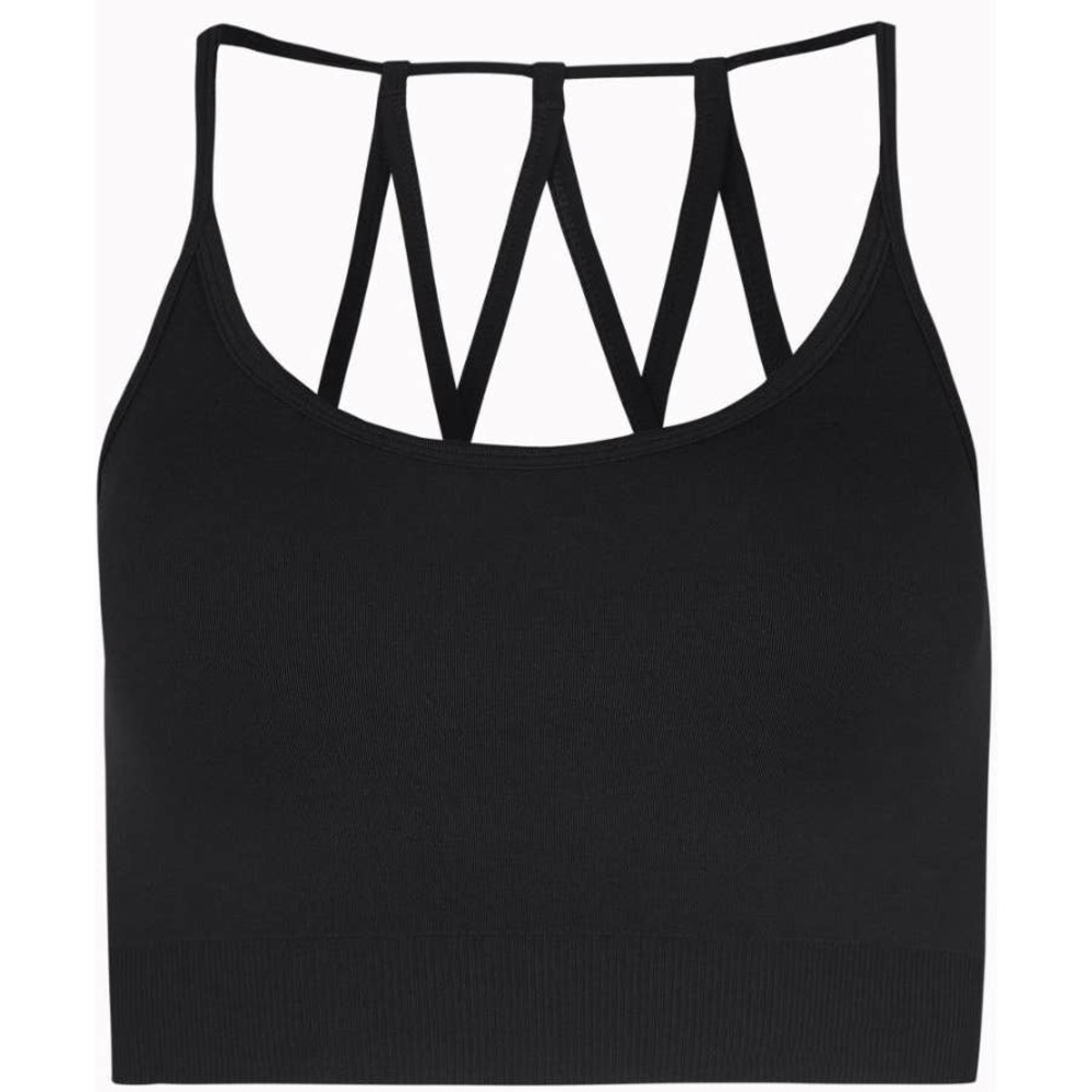 Halle Berry X Sweaty Betty Women's Black Zola Cross Back Seamless Bra Size M